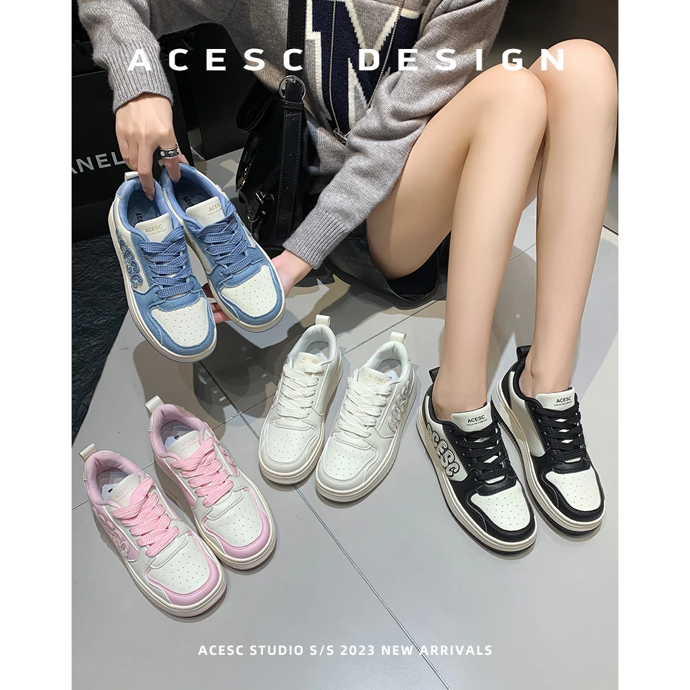 Acesc/艾斯臣A23191226 新款厚底小白鞋软底轻便百搭高级感