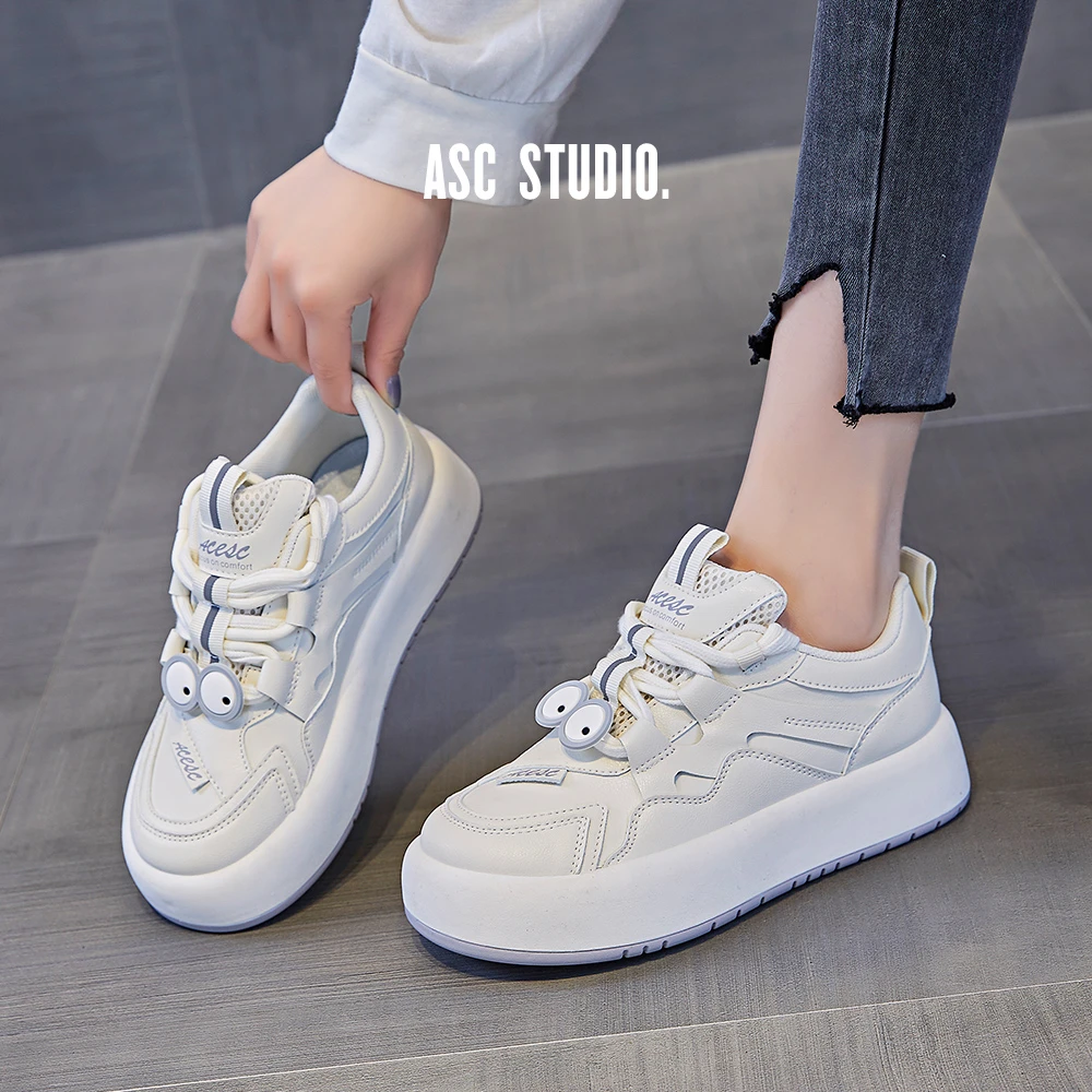 Acesc/艾斯臣大眼睛板鞋小白鞋百搭休闲ins可爱2024新款A23191036