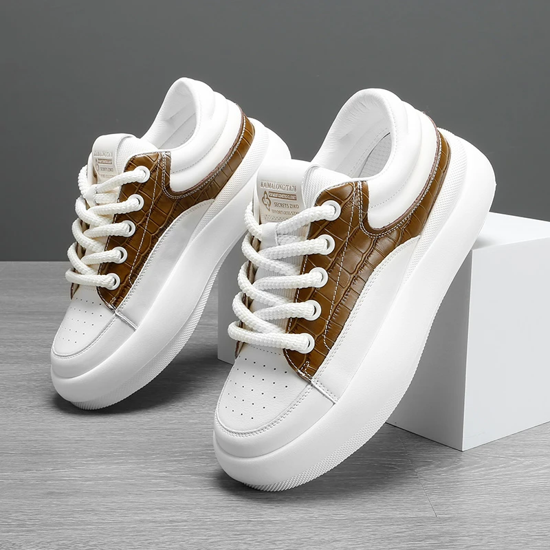 凯玛龙小众轻奢风鞋子2024男鞋时尚休闲百搭新款厚底潮鞋低帮秋季