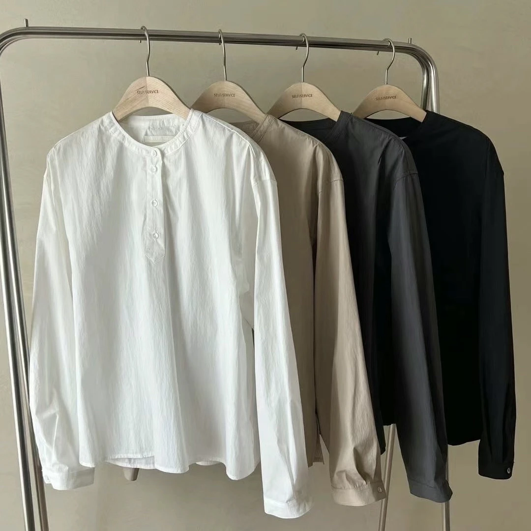 东大门正品 self圆领纯色衬衫（不支持退货）