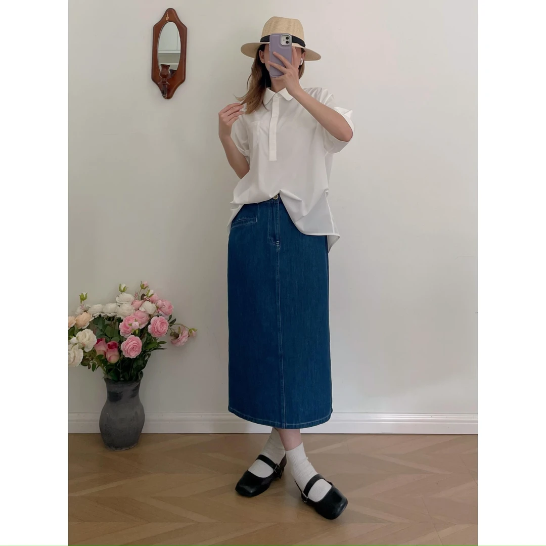 【杭州S姐 精品女装】白色衬衫女高级感设计感上衣职业装衬衣04012