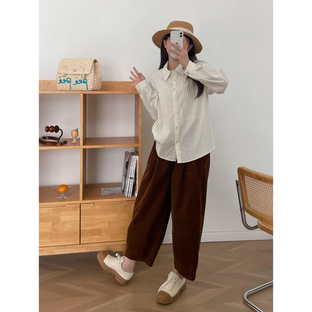 【杭州S姐精品女装】长袖衬衫女设计感小众休闲衬衣百搭上衣06015