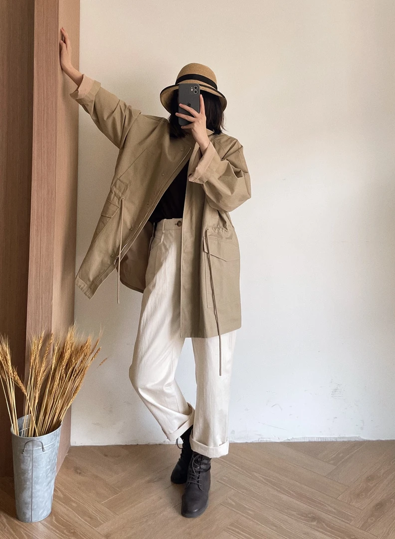 【杭州S姐精品女装】 设计感休闲风衣外套女小个子收腰上衣05120