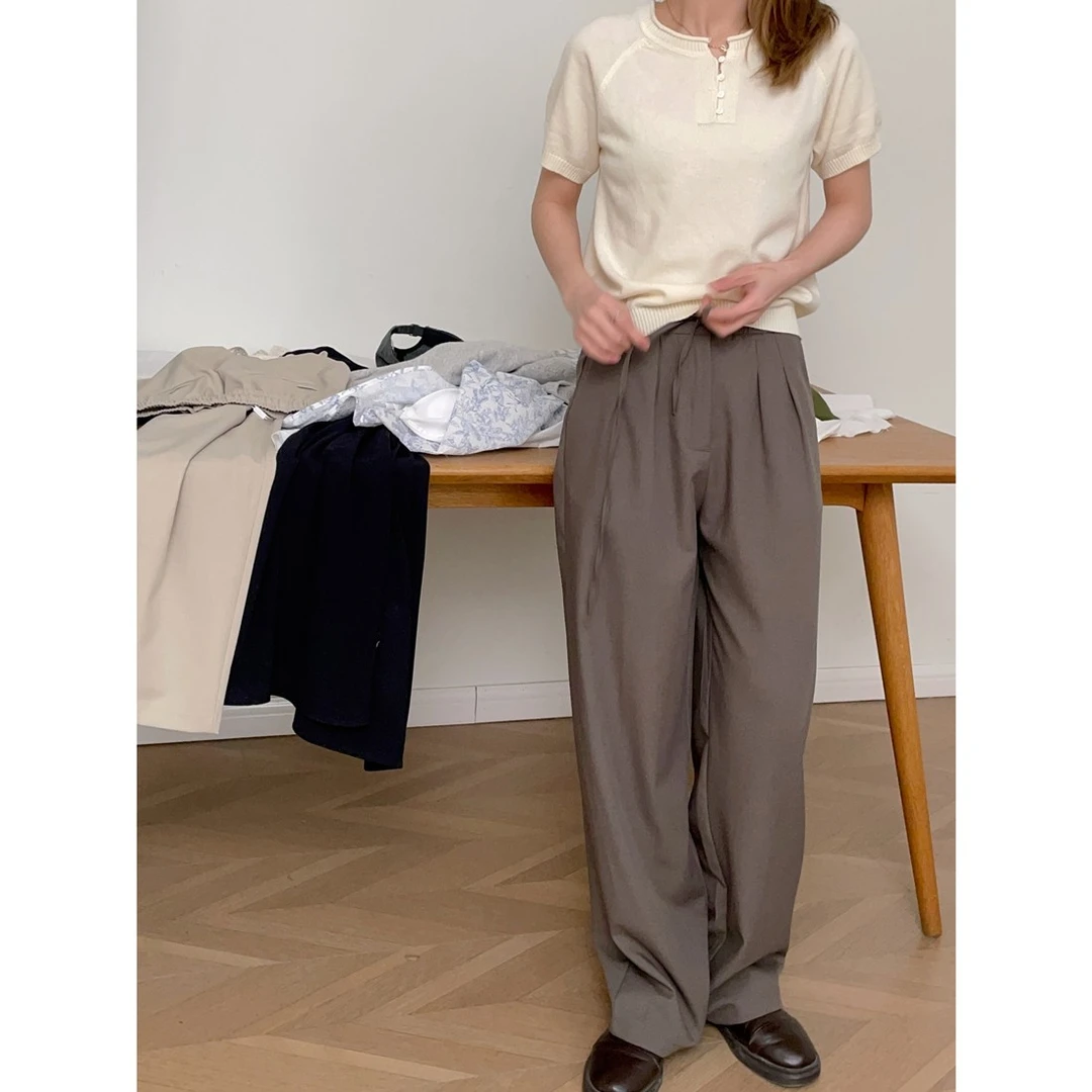 【杭州S姐 精品女装】松紧腰抽绳西裤23334