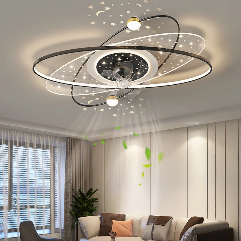 客厅风扇吸顶灯2024新款简约现代创意360摇头全屋套餐