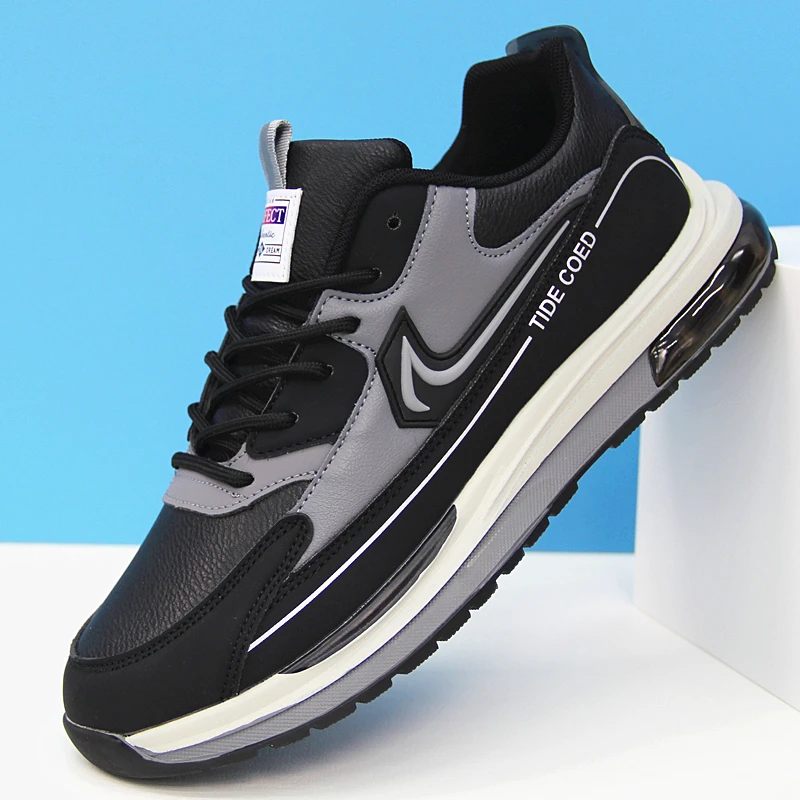 2024四季板鞋时尚百搭男鞋全皮面阿甘鞋防滑耐磨休闲鞋运动跑步鞋