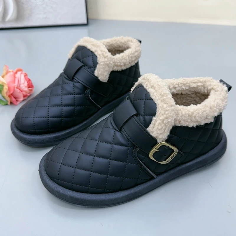 雪地靴冬季加绒加厚老北京棉鞋百搭休闲博肯鞋一脚蹬中老年妈妈鞋