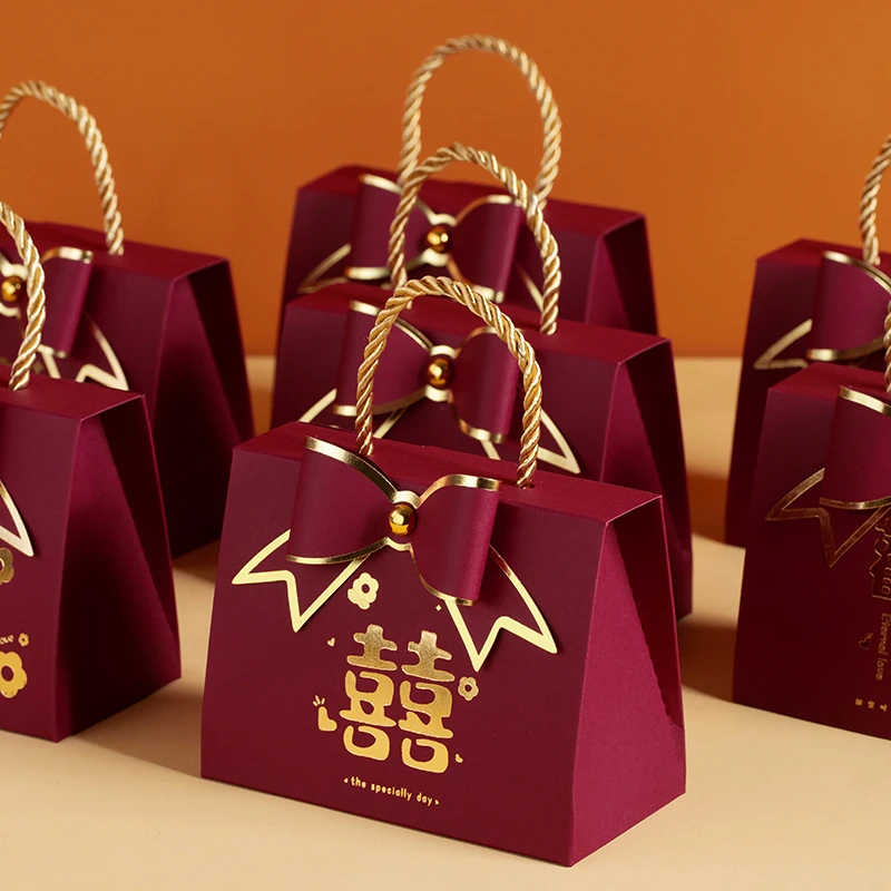 2025新款结婚婚礼婚宴装产品手提小礼袋订婚袋伴手礼礼盒包装盒