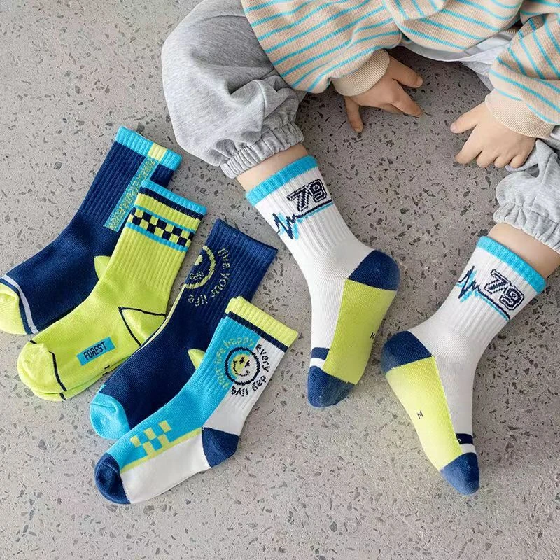 【10双】儿童袜子男童秋冬韩版潮流中筒袜