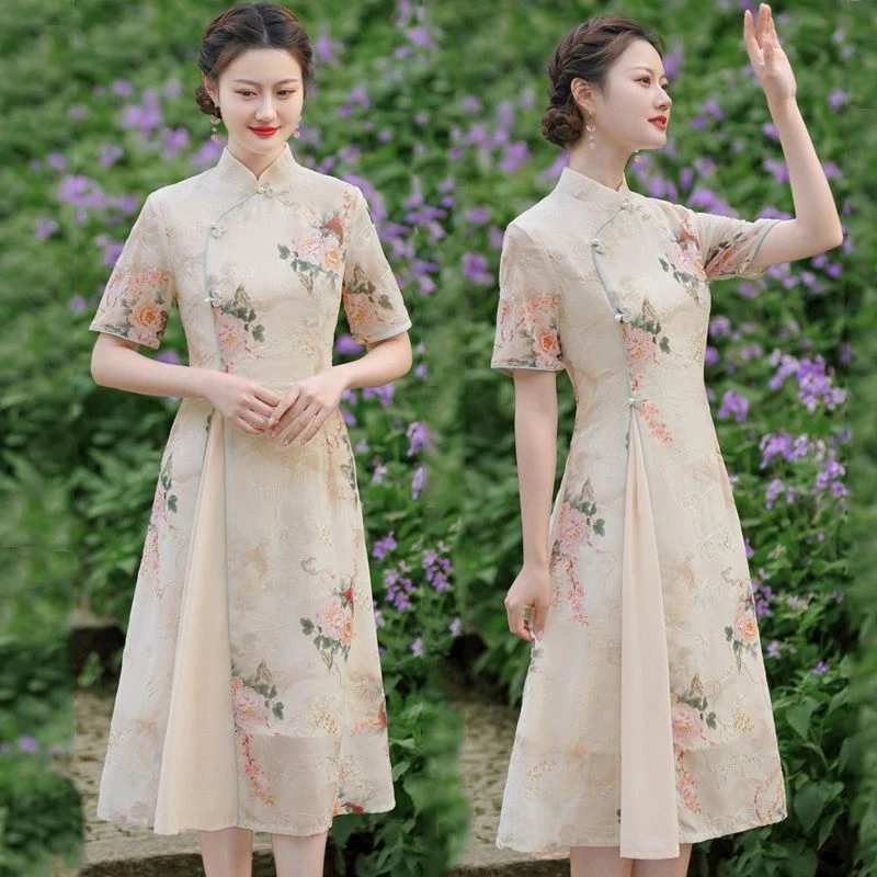 苏州正品旗袍女高档夏季新款显瘦改良奥黛复古中国风年轻款连衣裙