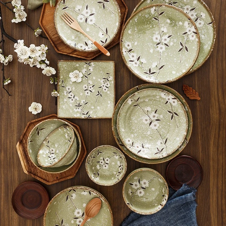 【单品青雪白樱】青雪白樱系列日式餐具家用陶瓷碗碟釉下彩汤碗饭碗