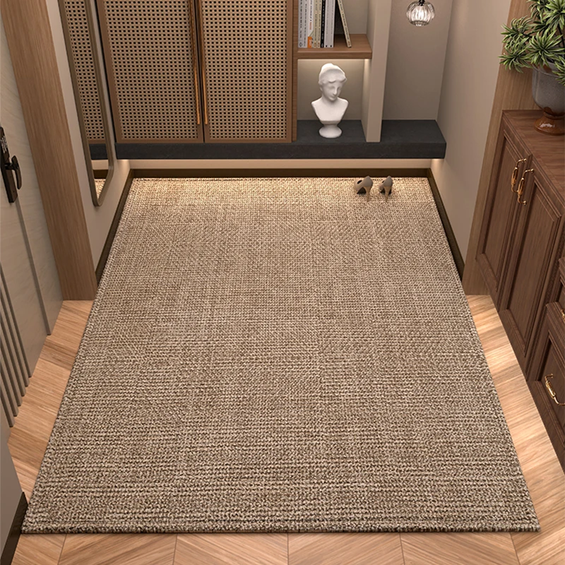 忘忧虫入户地垫纯色剑麻纹简约耐脏防滑家用脚垫免洗可擦进门地毯