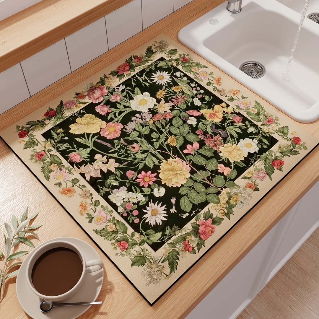 忘忧虫硅藻泥沥水垫卫生间洗手台水龙头洗碗池免洗吸水垫洗衣机垫