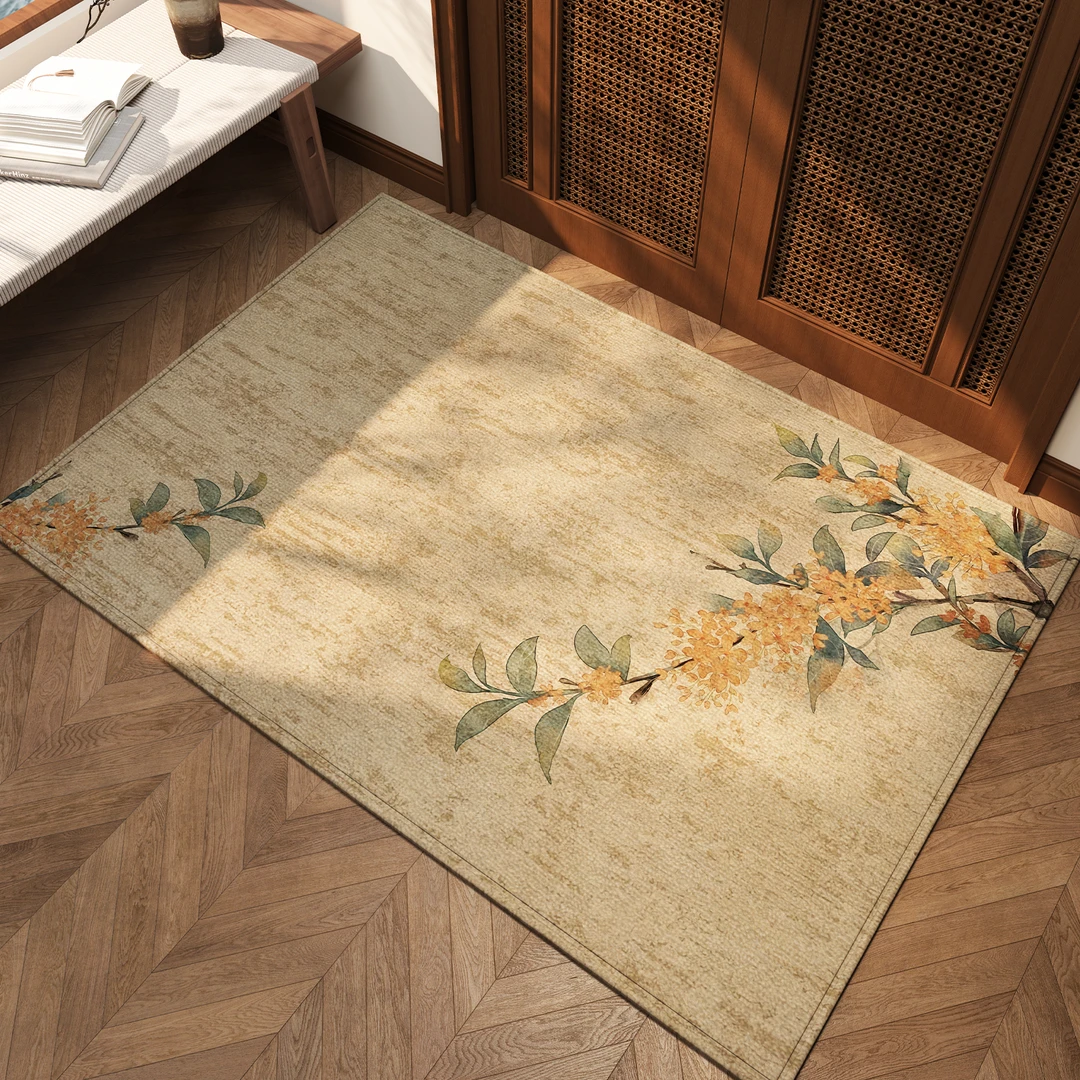 忘忧虫轻奢入户门垫免洗耐脏防滑家用玄关脚垫新中式定制进门地毯