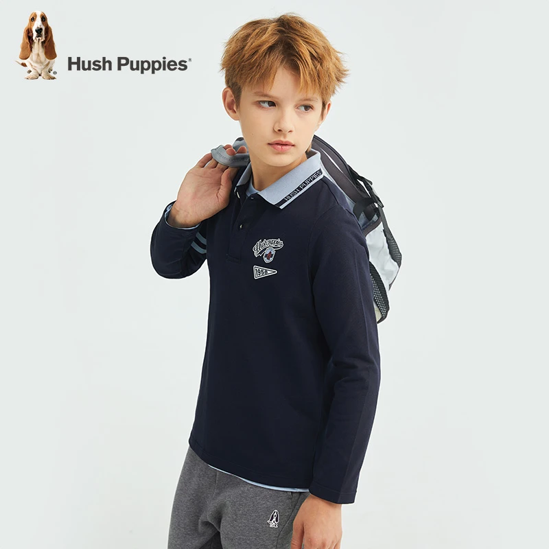 学院风帅气长袖polo衫 秋新款 暇步士童装