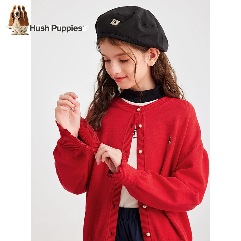 气质针织衫 秋新款木耳边淑女 暇步士童装