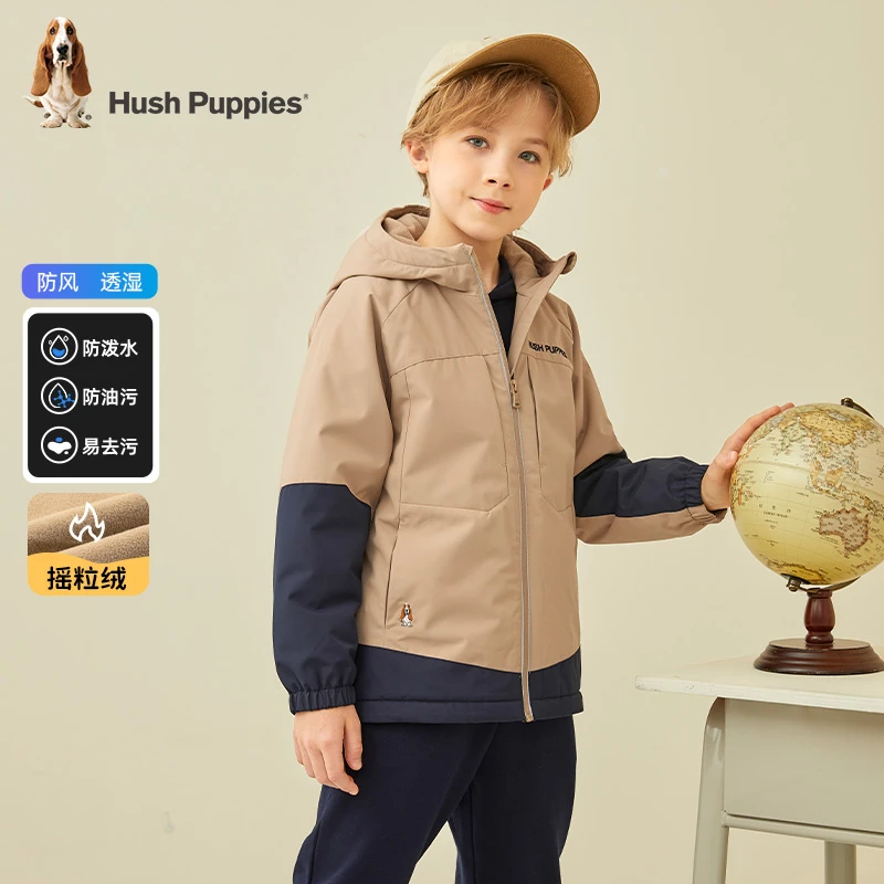 暇步士童装秋新款连帽加绒休闲外套