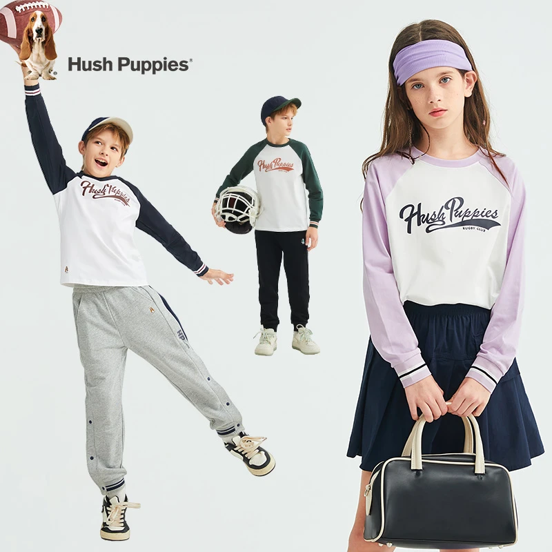 拼色圆领衫新款长袖T恤 暇步士童装