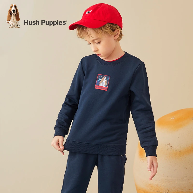 暇步士童装春秋季儿童休闲舒适卫衣运动裤套装