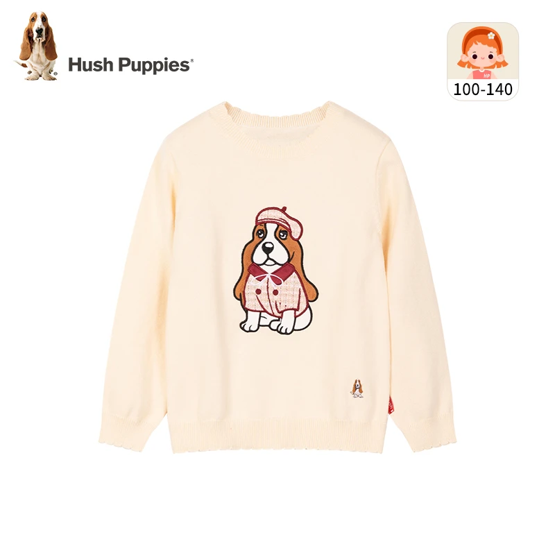 暇步士童装秋季新款针织休闲圆领套头长袖毛衣