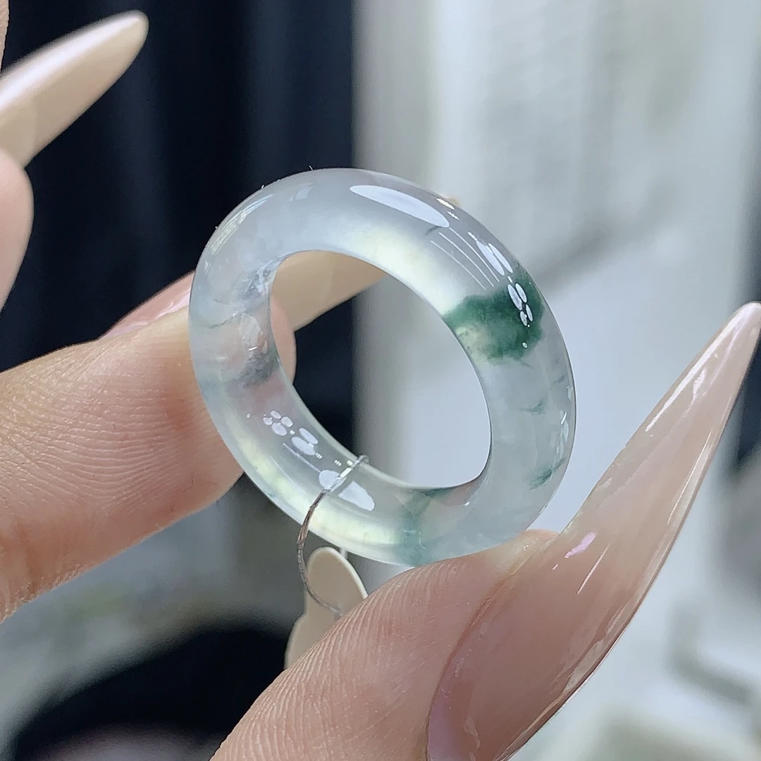 天然缅甸A货翡翠 圈口号：13-14号