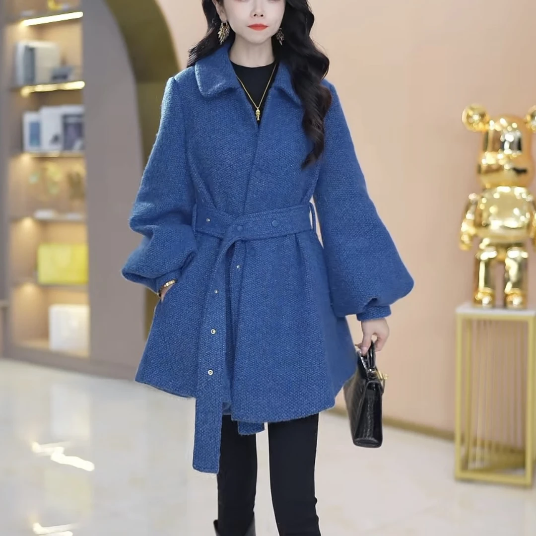 萱22610秋冬季新款优雅气质高档减龄休闲显瘦中长款女装风衣外套