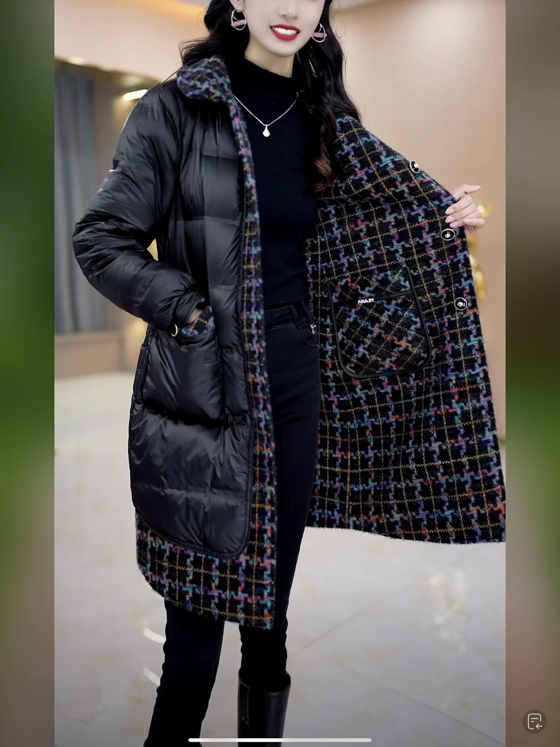 【羽绒服】23272优雅新款气质时尚减龄收腰显瘦女装冬季羽绒服外套