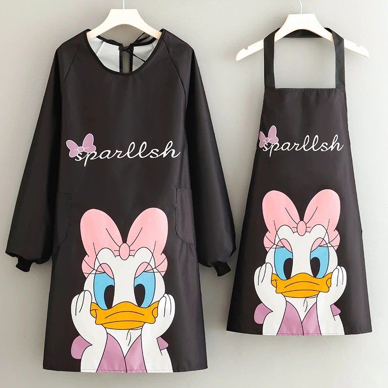 卡通围腰围裙女防水防油清洁家用厨房做饭护衣成人上班工作服洋气