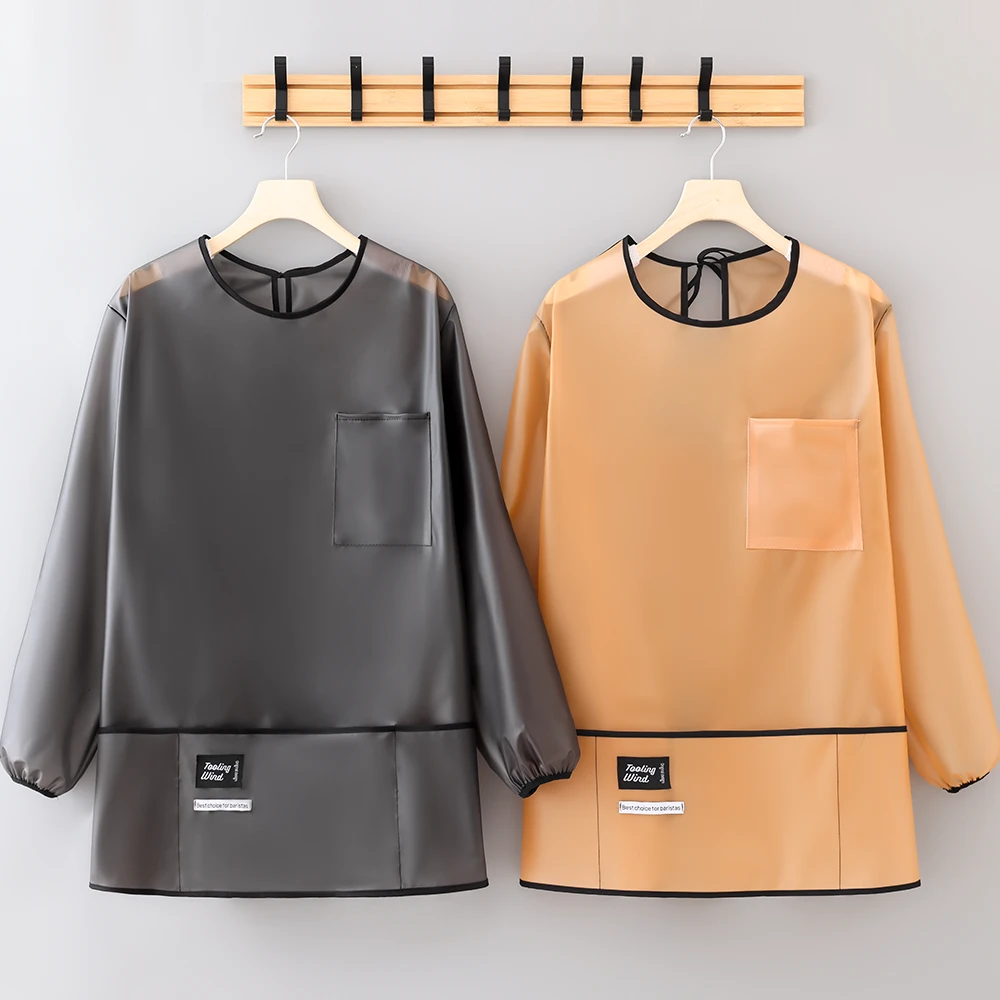 新款时尚简约耐脏耐磨防水防油污罩衣工作服免洗耐穿男女同款围裙