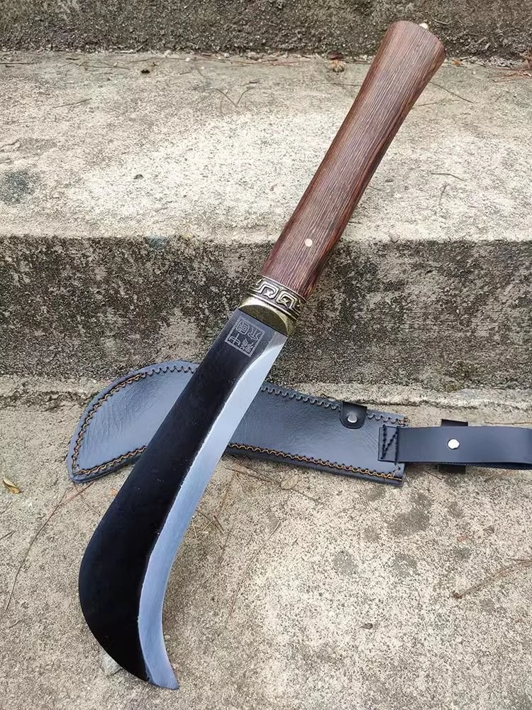 手工锻打锰钢砍柴刀开路刀弯刀园艺用品