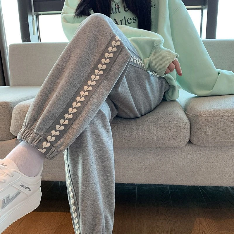 女童裤子春季2025新款春秋儿童休闲卫裤加绒女孩中大童春装运动裤