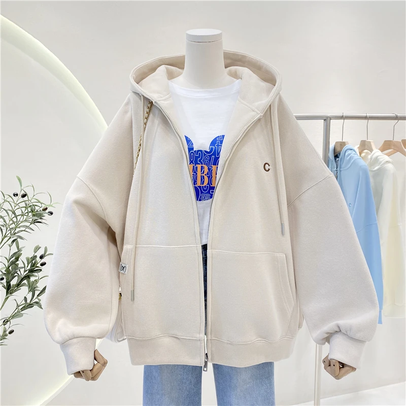 女童外套春秋款连帽2025新款洋气时髦秋装加绒中大童秋季儿童卫衣