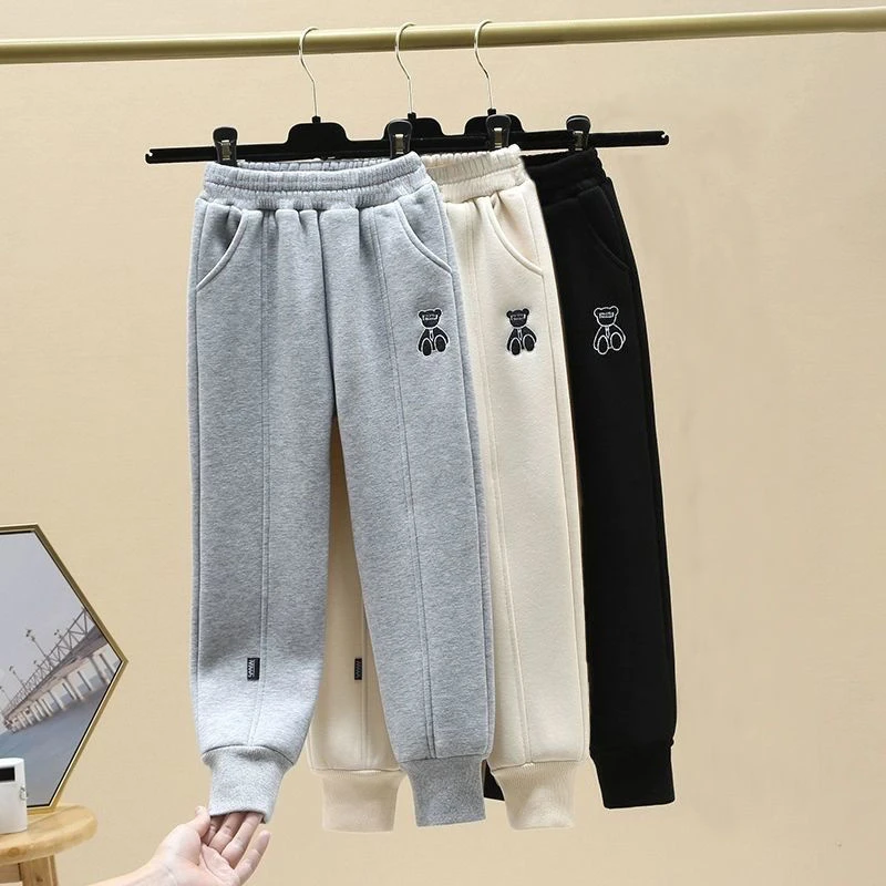 女童裤子秋冬2025新款儿童秋装中大童装卫裤加绒女孩休闲运动长裤