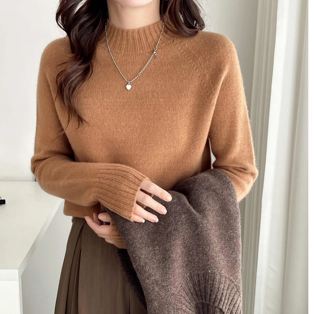 断码清仓【双层加厚】柔软不变形 无缝100%全羊毛 七针半高领