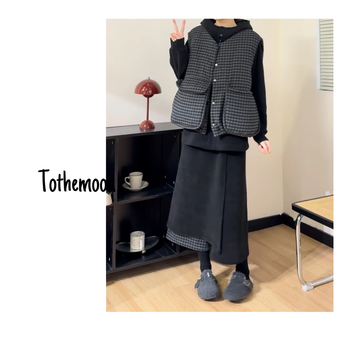 UpSd 原创【黑与灰】马甲棉马甲超厚实保暖马夹秋冬百搭宽松休闲