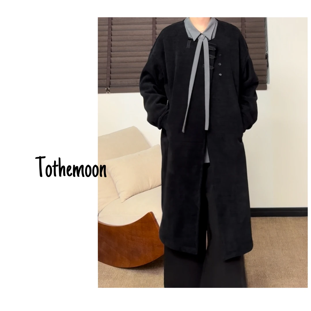 UpSd 原创【三千烦恼】风衣加绒加厚休闲外套百搭盘扣中长款秋冬