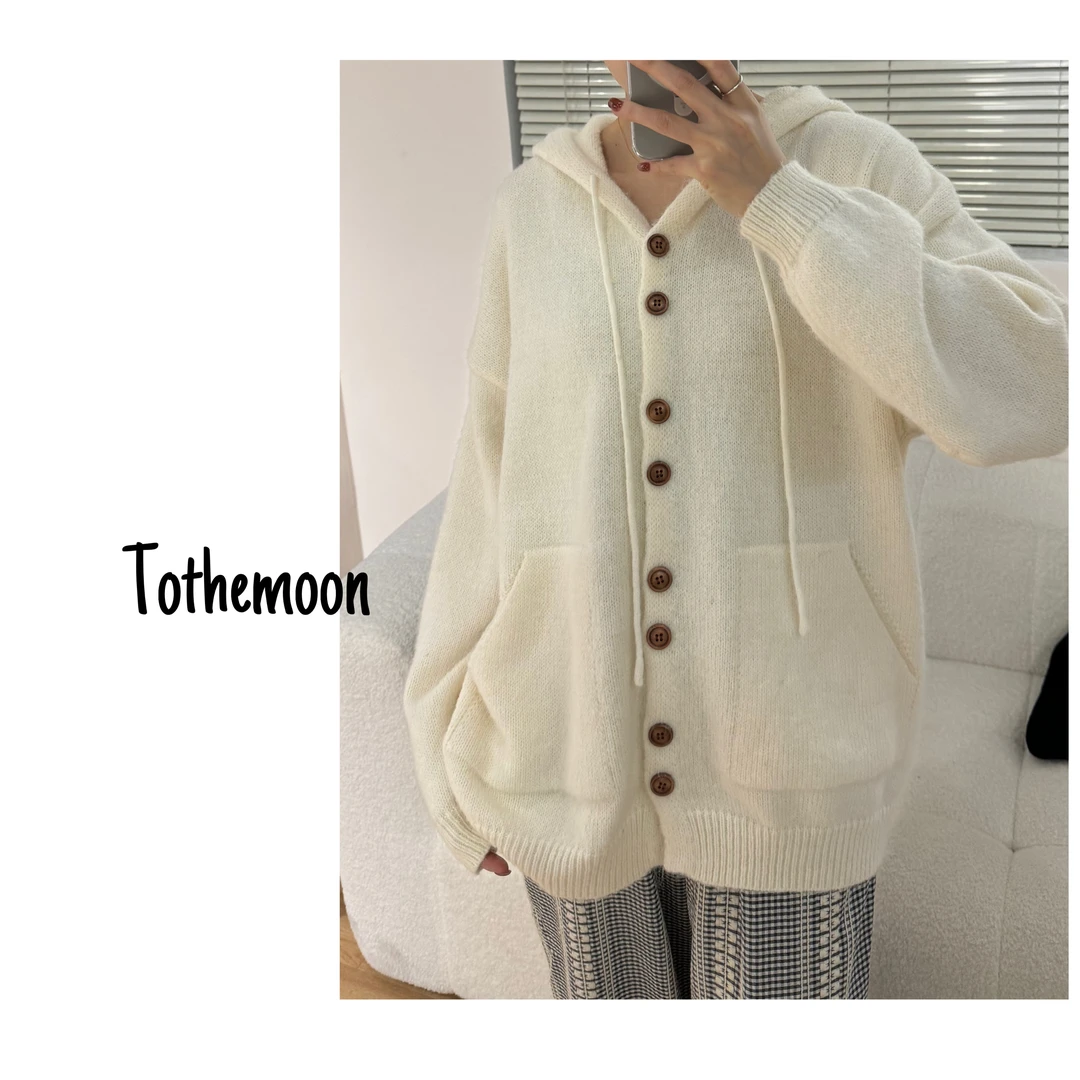 UpSd 原创【预告】麻花纹理带帽毛衣下摆抽绳针织开衫外套休闲