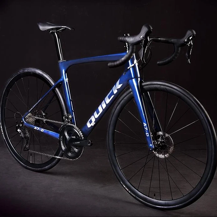 QUICK快客A7-D公路自行车碳纤维气动24速105油压碟刹弯把破风单车