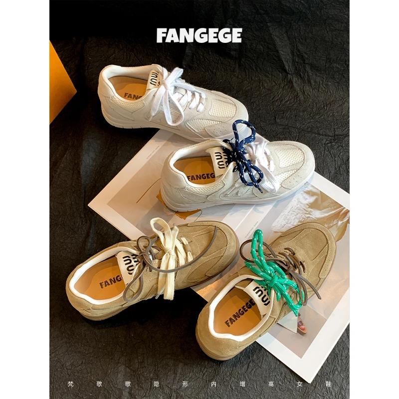 FANGEGE/梵歌歌7~9cm阿甘鞋2025新款真皮复古跑步运动休闲德训鞋