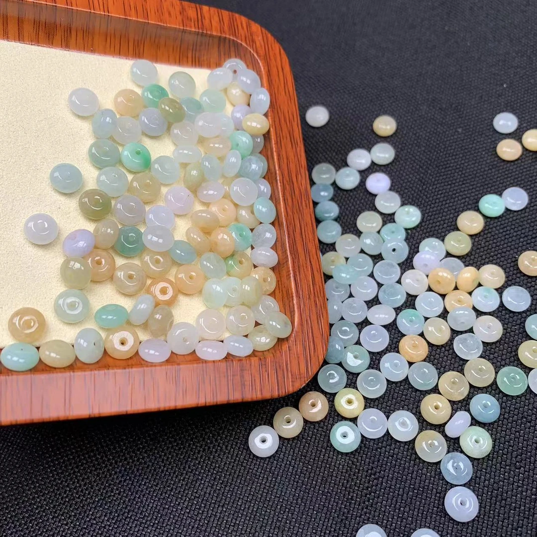 翡翠散珠a货多宝鼓珠手工diy大小手串项链【多样性发货拍一发一】