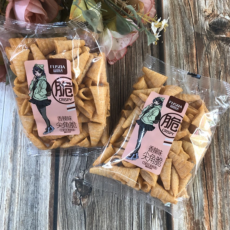 富思达烧烤味贝壳卷蛋黄味锅巴香辣味尖脆角粗粮米条