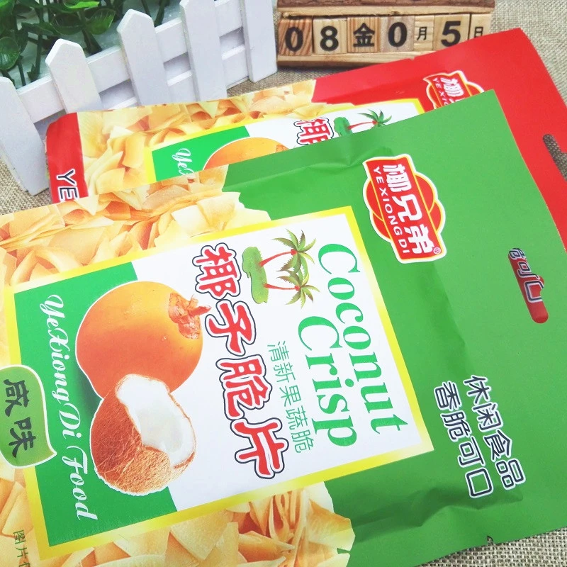 包邮 海南特产 椰兄弟椰子脆片48g 原味、咸味烘烤果干零食椰子片
