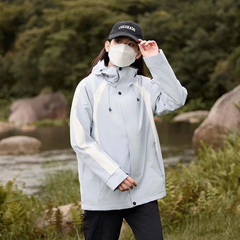 9597家软壳三合一可拆卸男女款户外连帽防风防水透气冲锋衣外套