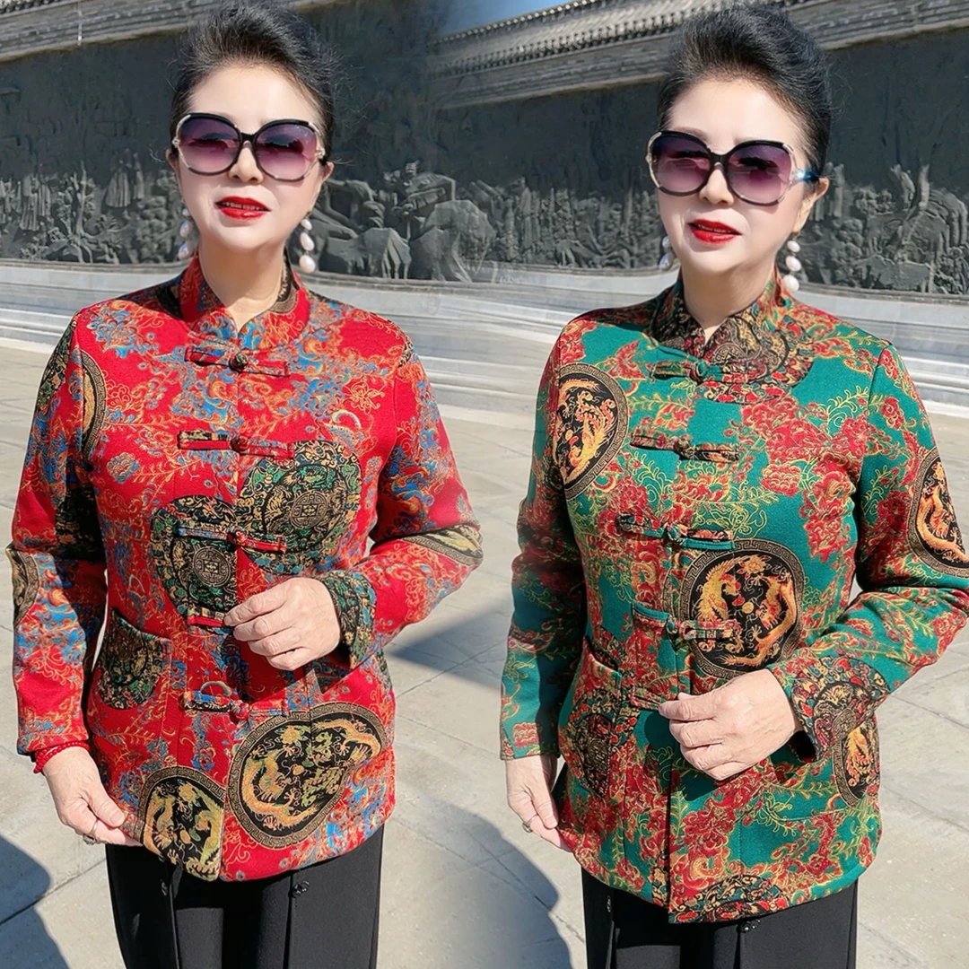 秋季新款龙凤呈祥妈妈装