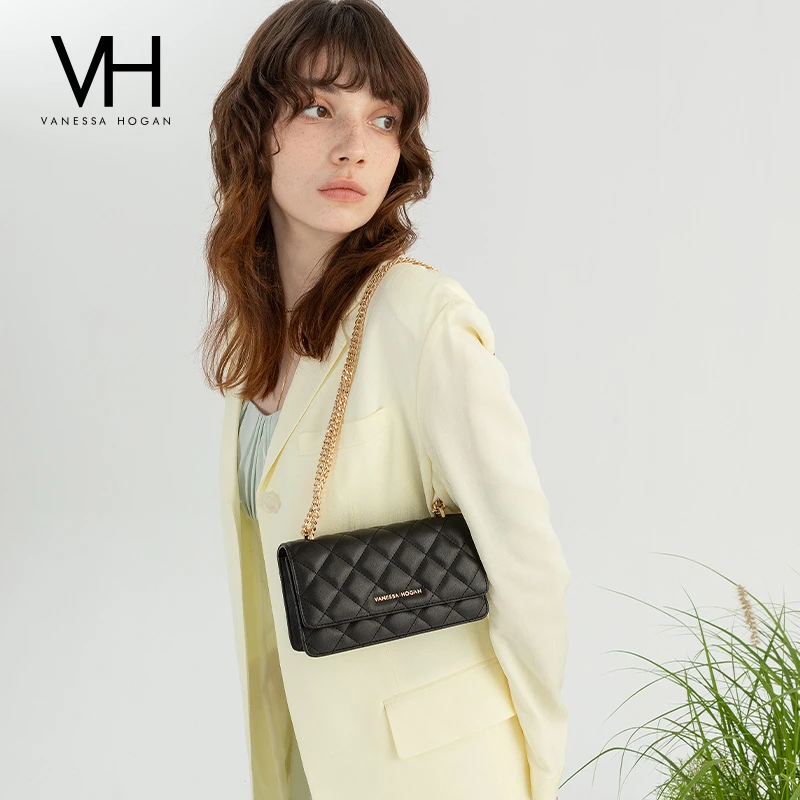 VH女包【简约时尚】百搭单肩链条包女士菱格斜挎斜挎包 2307210