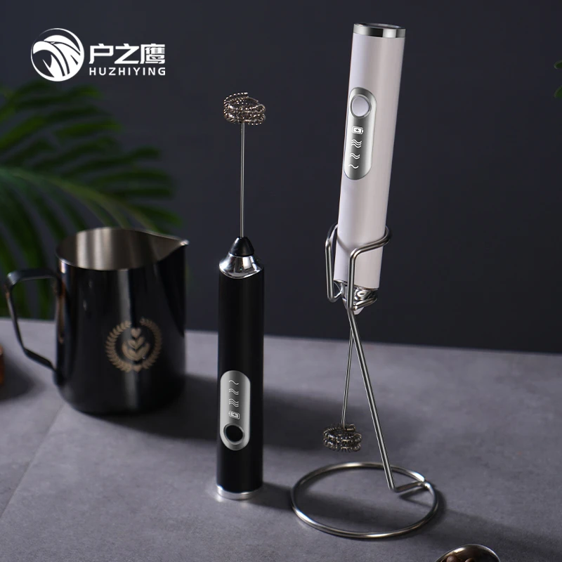 奶泡打发器家用无线充电打蛋机多功能电动奶泡机手持式打蛋器支架