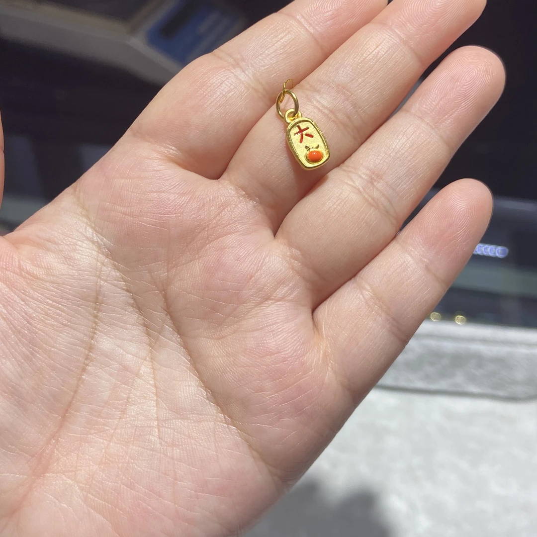 足金999 精品珐琅彩大吉大利滴溜 0.506