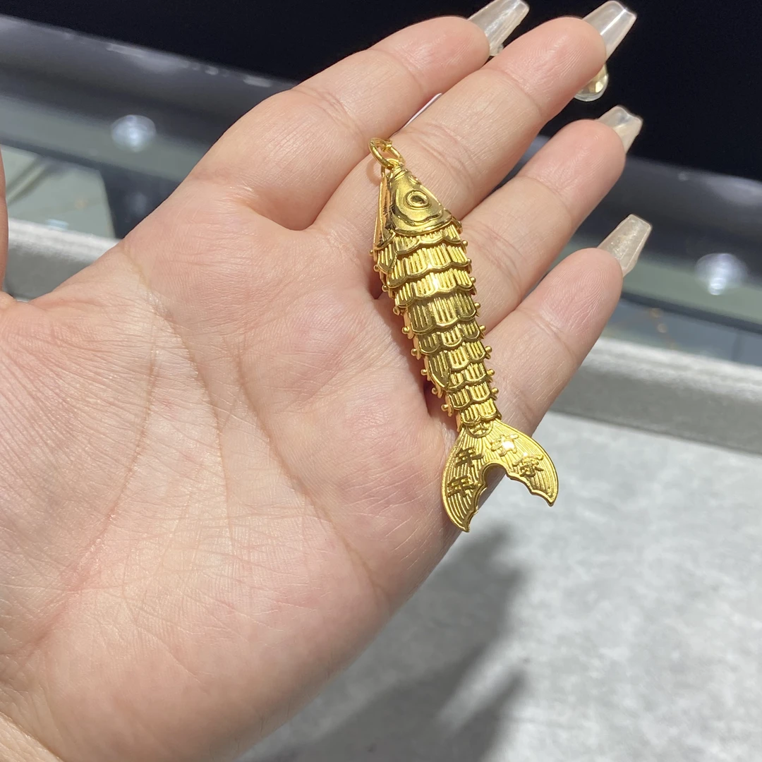 足金999 精品 鱼吊坠 12.788