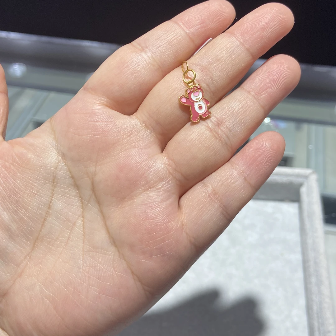 足金999 珐琅彩小熊滴溜 1.054