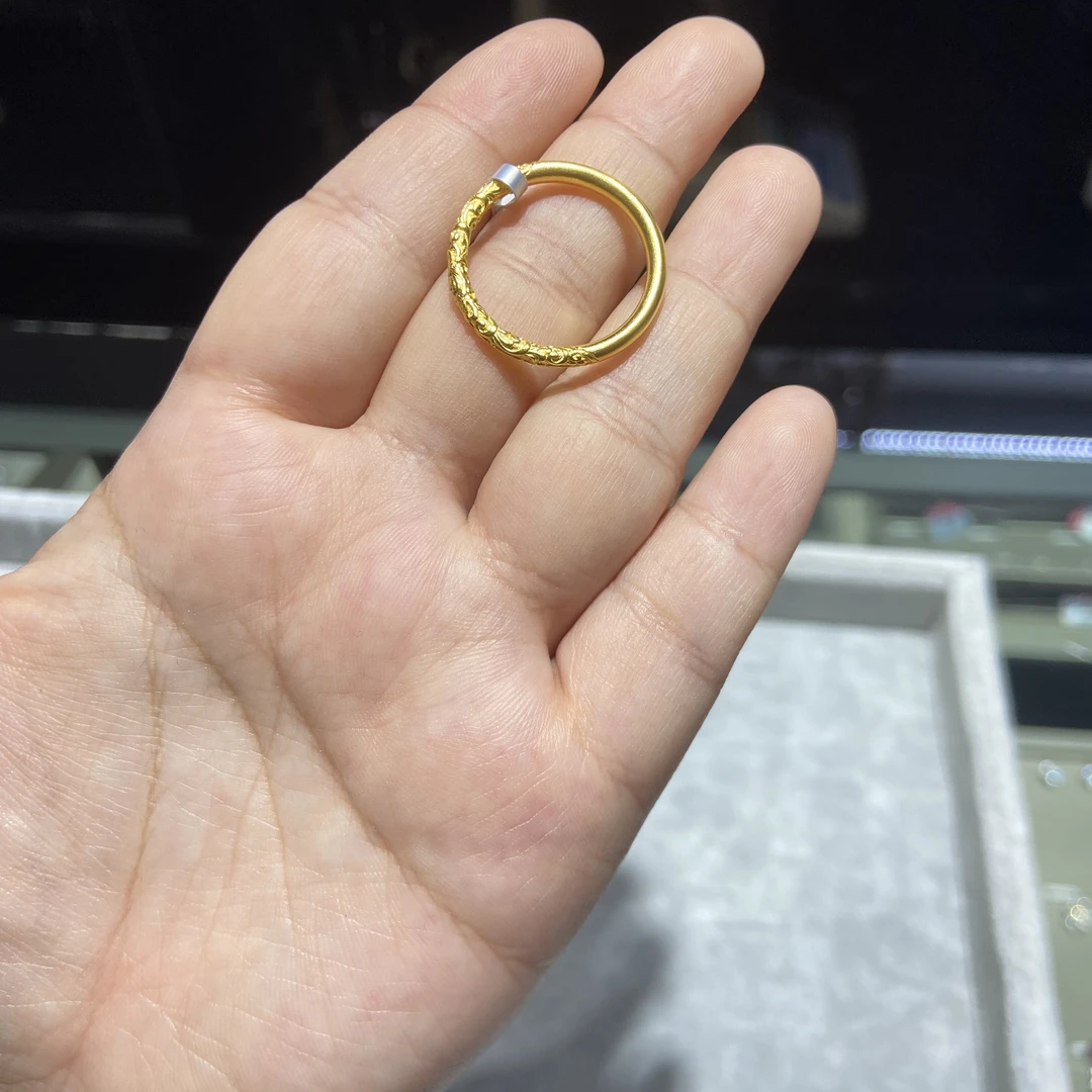 足金9999 古法紫荆花戒指19# 4.449